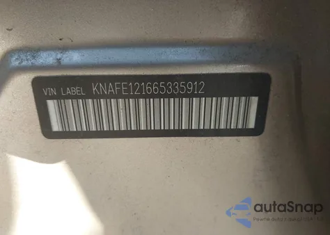 2006 Kia Spectra Lx/Ex z USA, uszkodzony, nr VIN KNAFE121665335912